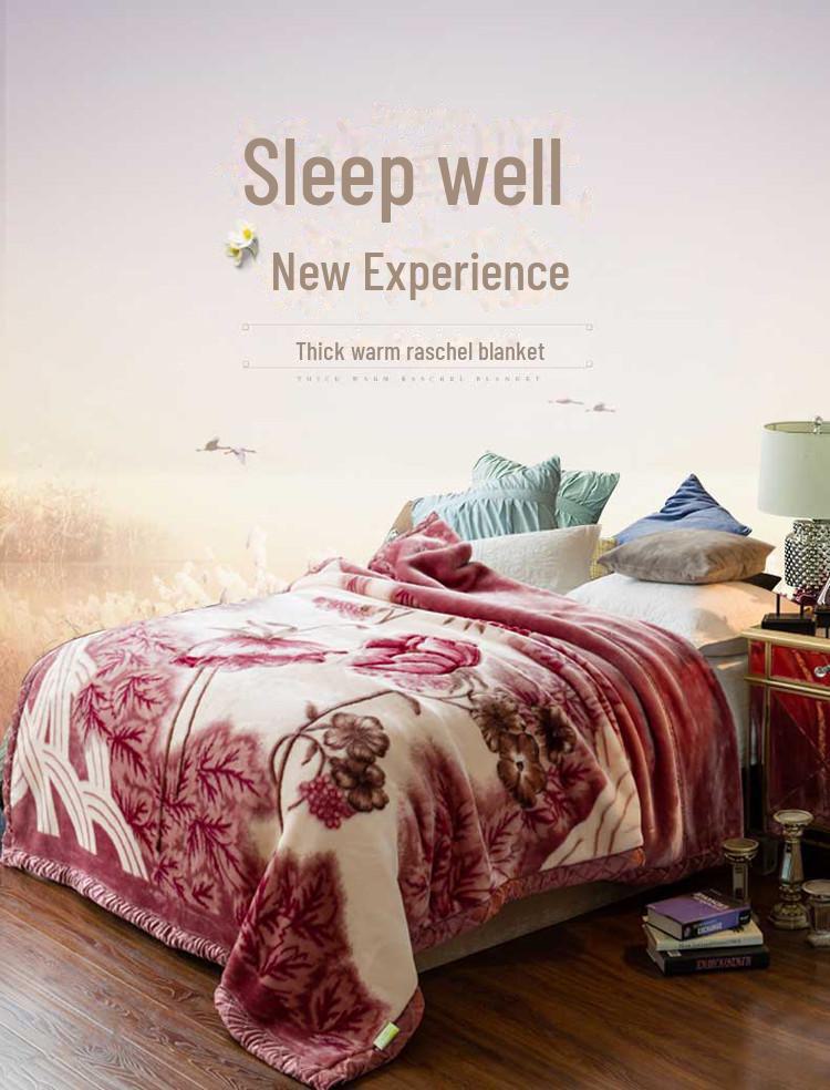Raschel Double-Layer Thick Winter Wedding Red Blanket - Warm Cloud Blanket Gift