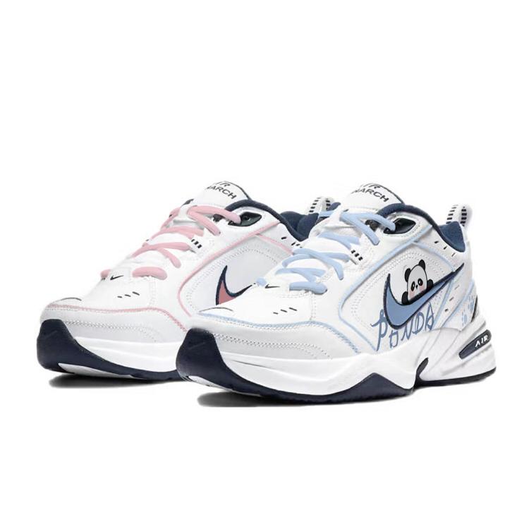 

Nike Air Monarch 4 Slip Resistant Abrasion Resistant Low top Chunky Sneakers Unisex White Blue Pink 415445-102(Team183-) 40.5