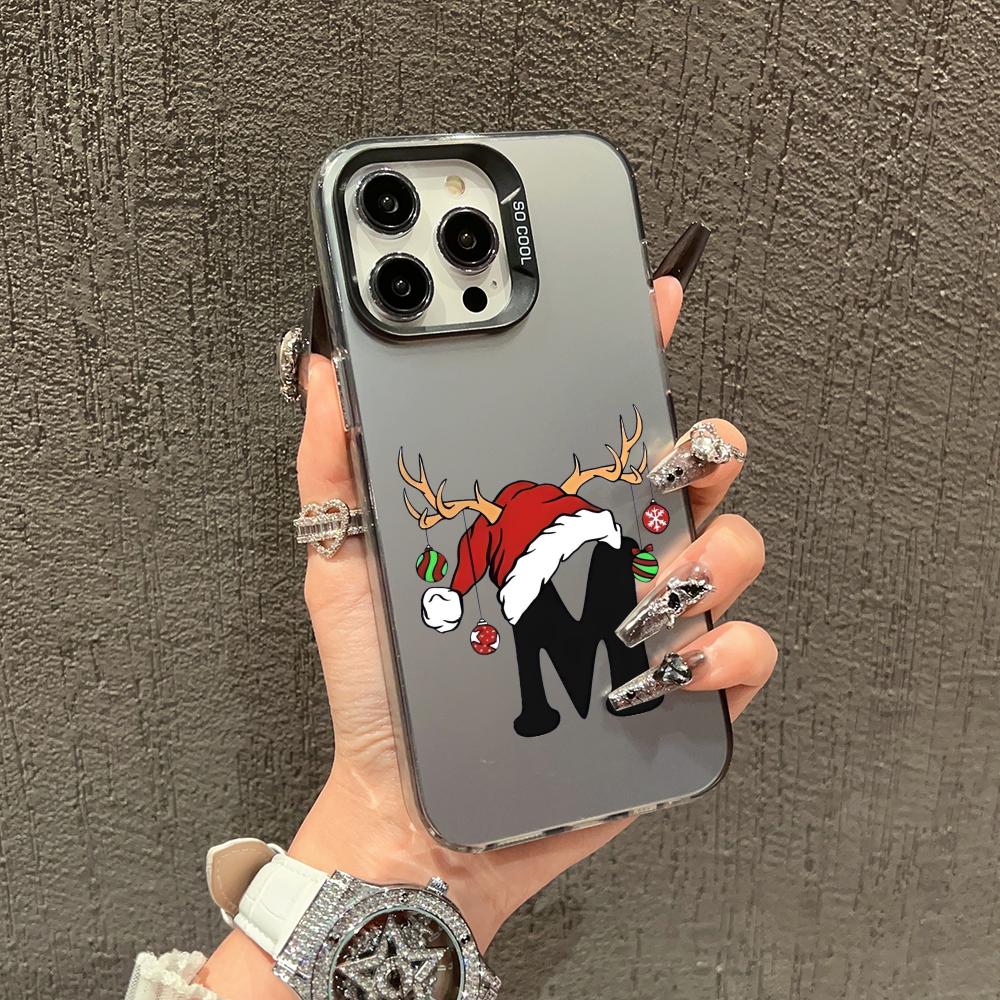 Creative Christmas M design phone case suitable for iPhone 17 16 15 14 13 12 11 Pro/Max/Plus anti drop and shockproof back cover