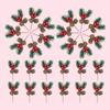 Christmas Floral Picks, 10Pcs Pine Cone Holly Berry Stems for Artificial Christmas Picks and Sprays, Red Berry Branches Greenery