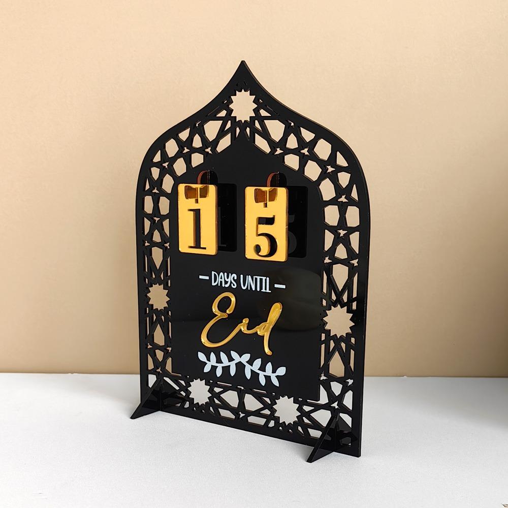 

Acrylic Islamic Festival Ornament Mirror Surface Eid Mubarak Decoration Ramadan Kareem 7.87x5.91 in-Black 35