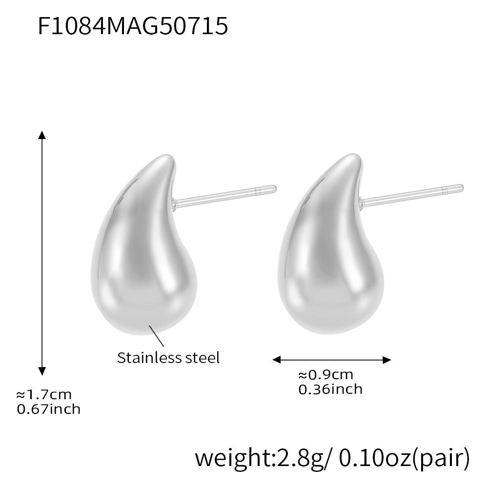 Water Drop Shaped Stud Earrings In Stainless Steel 18k Gold Plated Waterproof Non Tarnish Droplet Earring Ear Studs For Women