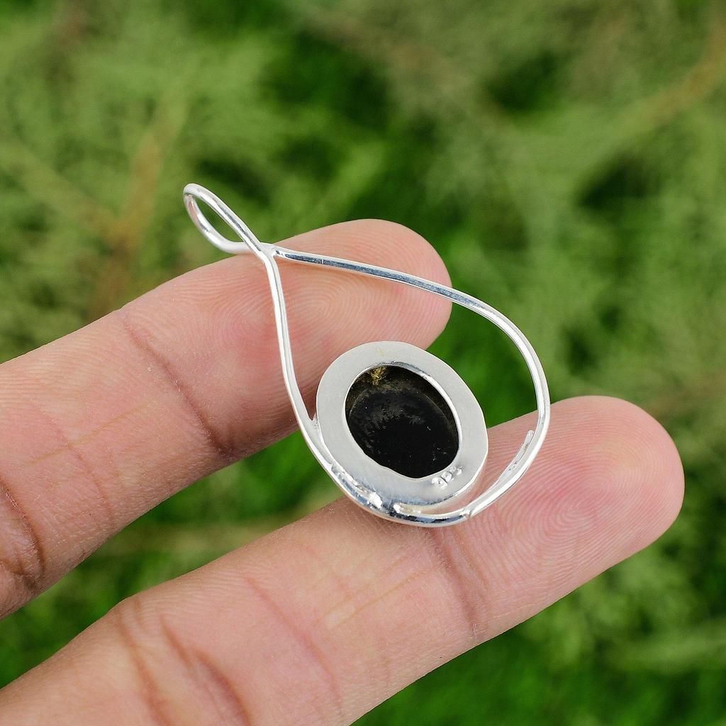 Daughters Day Sale Black Onyx Stone Root Chakra Pendant Jewelry Sterling Silver