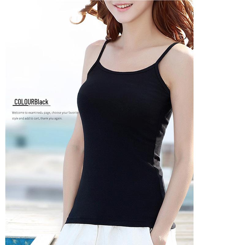 

Women s Pure Cotton Camisole: White or Black, Small to Plus Size, Sexy Back Design for Spring and Summer Layers XL (115-135 jin)