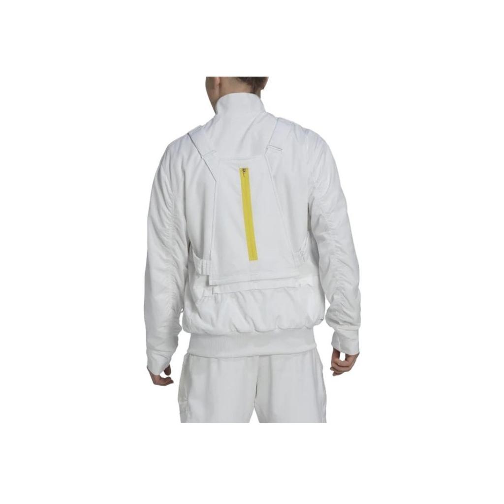 Adidas Letter Logo Print Stand Collar Long Sleeve Jacket Men Jacket White HN7127