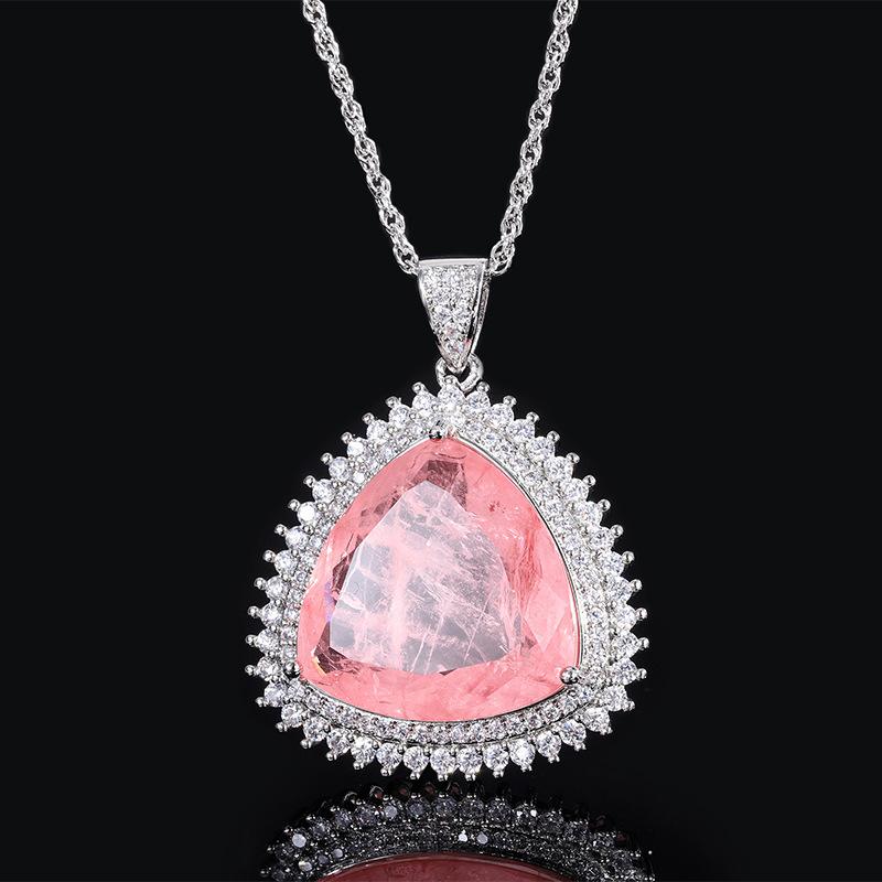 Huabi Jewelry European and American Fashion Simulation Color Treasure Women's Sweater Chain Pendant Main Stone 23 * 23