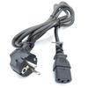 White European Standard Three-Pin Power Cord with Right Angle C5 and Plum Blossom Connector, VDE CE Certified.