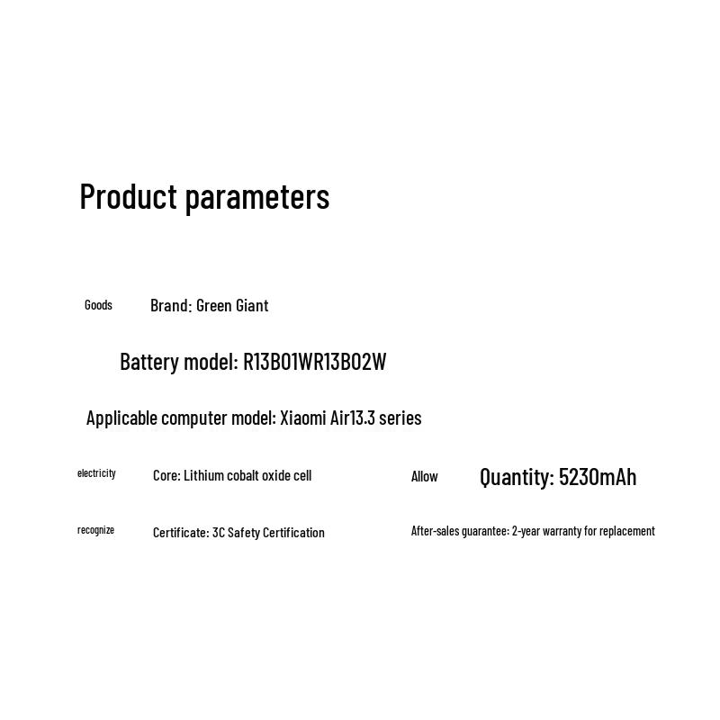 llano Replacement Battery for Xiaomi Laptops