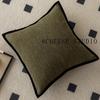 45×45 French Medieval Style Pillowcase Black Border Retro Green Cushion Cover American Style Living Room Sofa Decor Pillow Cover