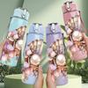 1PC Pearl Shell Ocean Floral Art 750ml Color Plastic Sports Water Bottle Leakproof Flip Straw Lid Suitable for Sports Office Home Use