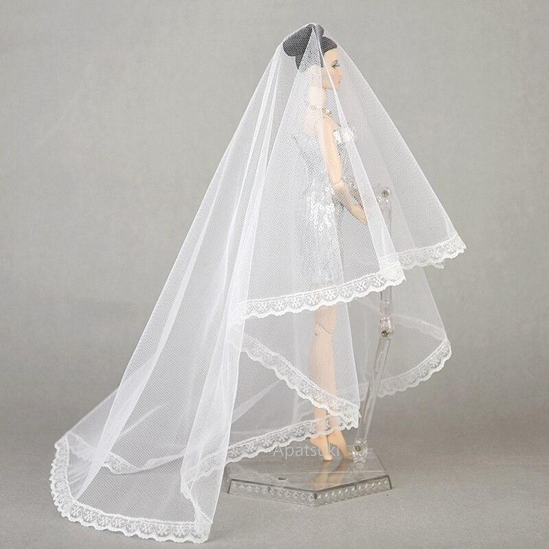 Velo largo de novia de alta calidad hecho a mano para muñecas