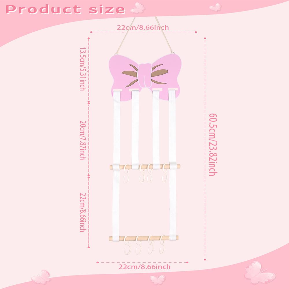 Hair Accessory Organizer With 8 Hooks Hanging Storage Rack For Hair Clips Hat Headband Space Saving Bathroom Bedroom Door Closet