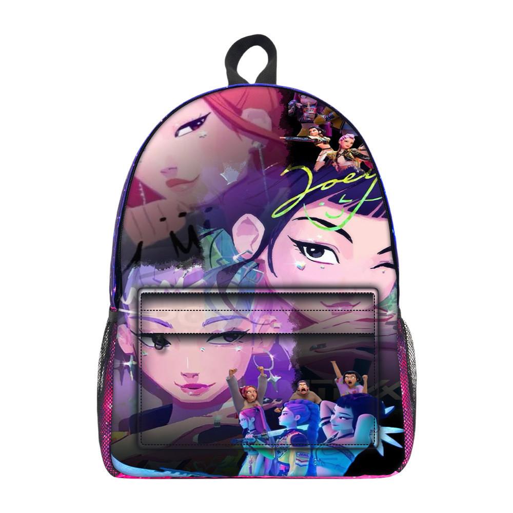Kpop Demon Hunters Cartoon Pattern Oxford Cloth Student Backpack