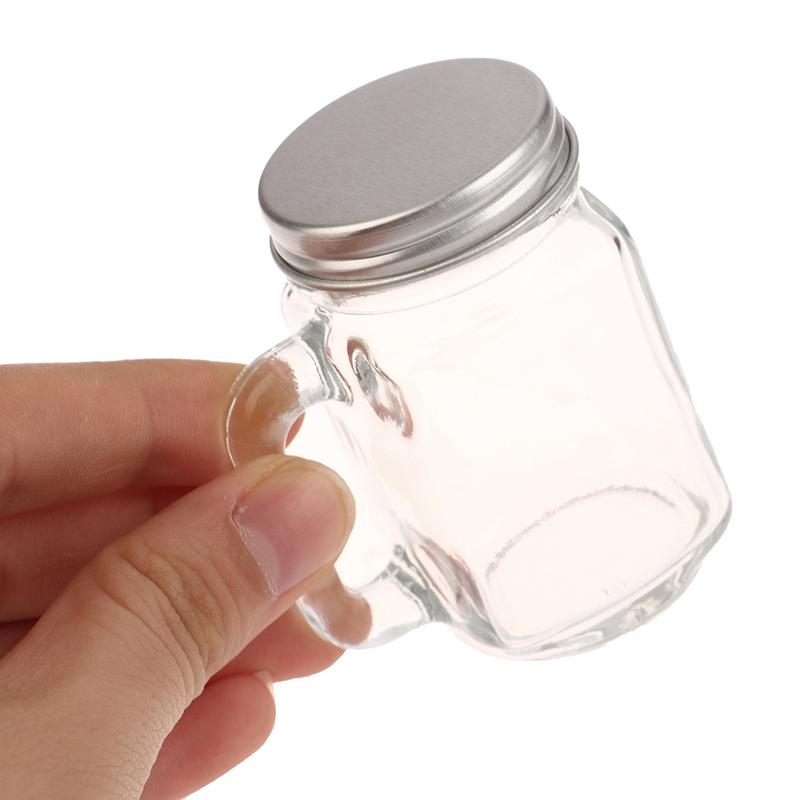 120ml Mini Bocaux Mason Verres à Shot Verre à Vin Transparent Cristal Avec Poignées Bar Club Fête Vodka Spiritueux Verre à Whiskey Cadeaux