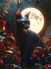 5D Diamond Painting Moon Night Flower Cat Decoration DIY Full Diamond Mosaic Inlaid Cross Stitch Set Gift