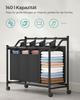 SONGMICS Rolling Laundry Sorter, Laundry Basket with 4 Removable Bags, Laundry Hamper, Laundry Trolley, for Laundry Room, Bedroom, Bathroom, 4 x 35L