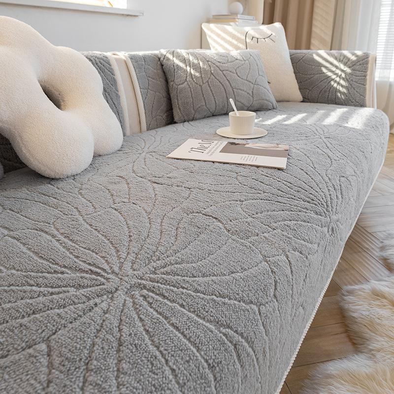 

Утолщенная нескользящая однотонная подушка кремового цвета, зимняя плюшевая диванная подушка с Cat Sense, зимняя простая современная ткань 70x70