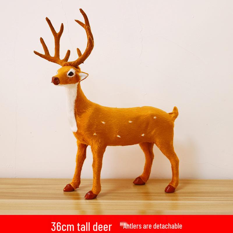 Luminous Reindeer Pulling Cart, Hanging Ornament with Antlers Hat for Christmas Tree Decoration