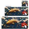 Mouse Pad Japanese Desk Mat Koi Fish Japan Art Seal Yinyang fish Large XL Gaming Oversize Deskmat Rubber Mousepad x