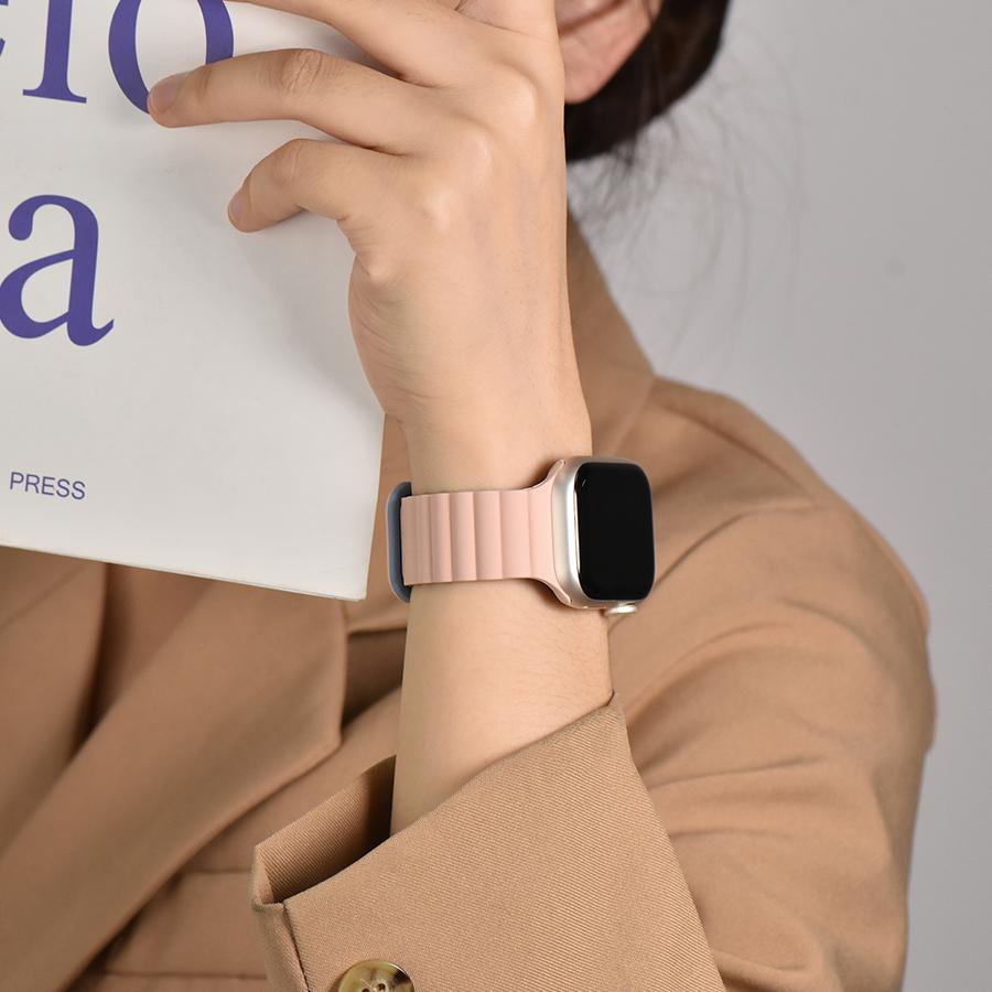 Magnetyczny Pasek Silikonowy Sportowy Bransoletki Do Apple Watch 41mm 42mm 44mm 45mm 46mm 49mm iWatch Seria 11 10 9 8 7 6 5 4se