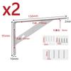 2PCS Black/White Triangle Bracket, Wall Right-Angle Angle Iron, Straight Plate Bracket, Wall-Mounted Shelf, Fixed Support Frame