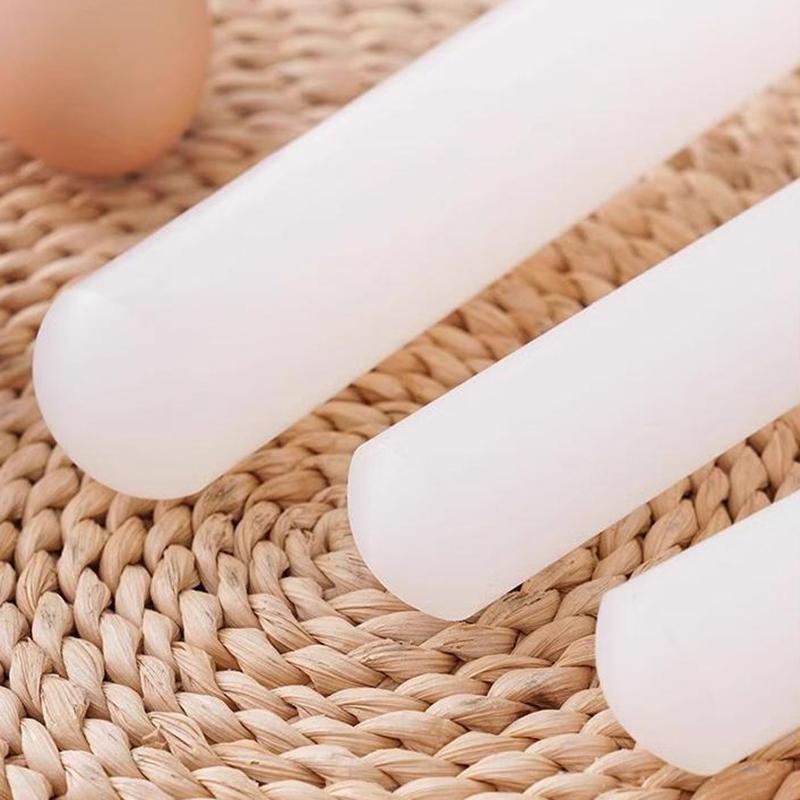 White Pp Rolling Pin Household Food Grade Dumpling Pizza Pastry Tool Long Dough Roller Kneading Stick Baking Supplies