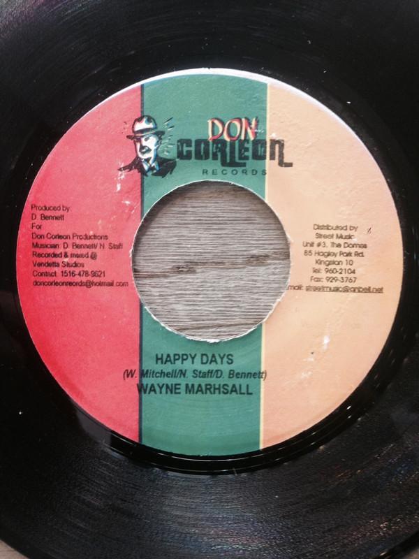 

7-дюймовая пластинка WAYNE MARSHALL - Happy Days none Don Corleon Rec 2005 Ямайка Регги, Ска и Даб Б/У