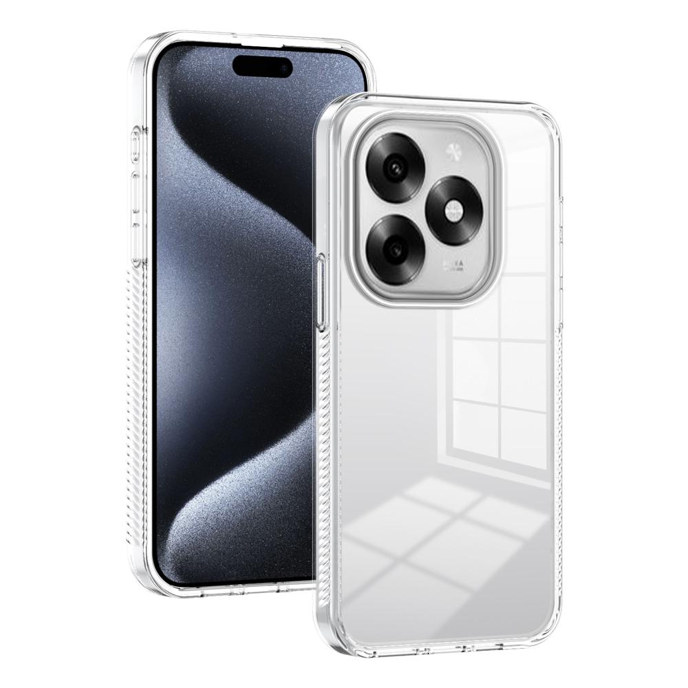 KEYSION Transparent Phone Case for Itel S23+ S23 Soft TPU+PC Anti-slip HD Clear Shockproof Phone Back Cover for Itel A70