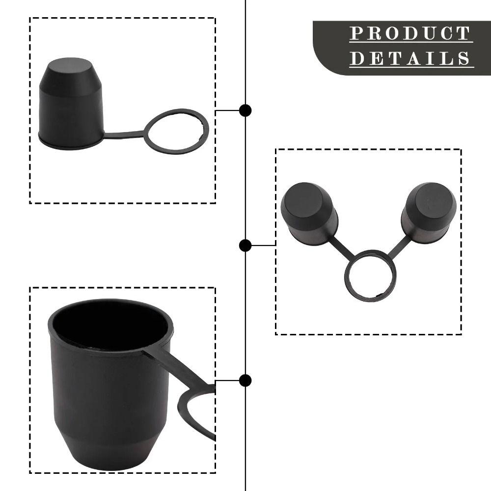 2Pcs/Set Black Tow Bar Ball Cover Hitch Cover Towing Hitch Cover Trailer Towing