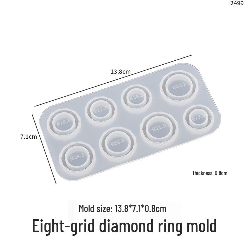 Poppy DIY Cat Ear Rhombus Ring Mold with Dried Flower Crystal Epoxy