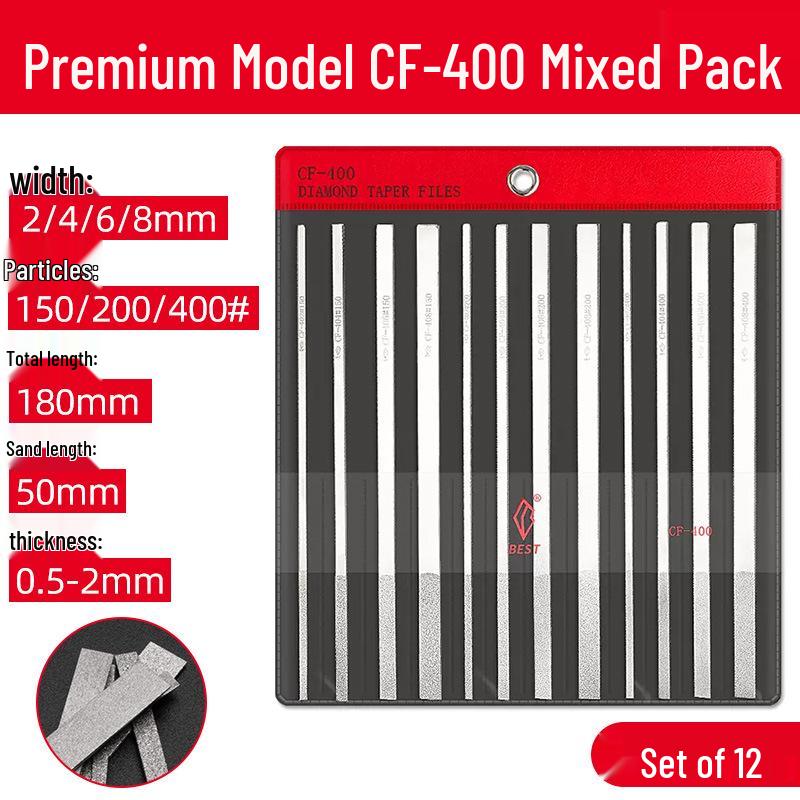 Diamond Electroplated Alloy File Set CF-400 with Carborundum - Free Shipping