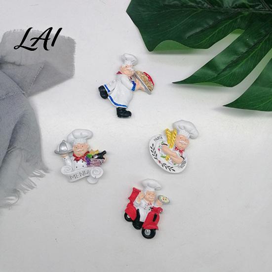 Recipe Holder Magnets 3D Cartoon Chef Refrigerator Magnet Resin Baker Decorative Fridge Memo Notes Photo for Home Decor Theme Ornaments