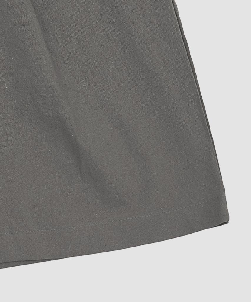 PAPERBOY Linen Bio Pintuck Half Pants - Khaki Brown