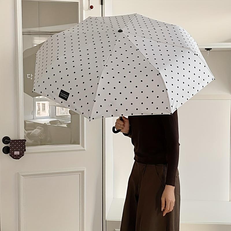 1 Piece, Two Styles to Choose From, Korean-Style Small Polka Dot Folding Umbrella, Sun Protection Uv Black Glue Parasol, Dual-Use for Sun