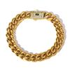 Stainless Steel Bracelet Miami Cuban Plated 14K Gold CNC Men's Jewelry High Polished 14MM Chain Luxury Gift