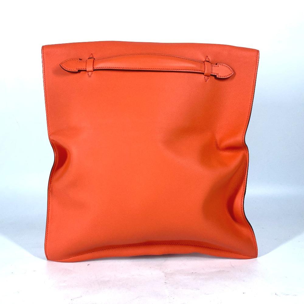 HERMES Flap Pouch Puri Plat Two fold Clutch bag Swift Orange Unused