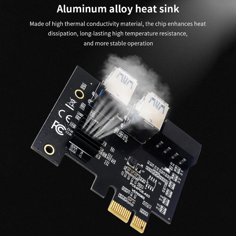 PCIE Adaptörü 1x ila 16x ci-express r Kartı 1 ila 4 cie Yuvası USB 3.0 Kart Çarpan Adaptörü Masaüstü Bilgisayar için