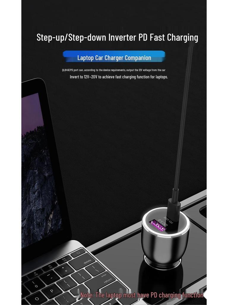 Crucial PD45W Car Charger for Samsung, Huawei, Apple Laptops - PPS Super Fast Charging, Certified.