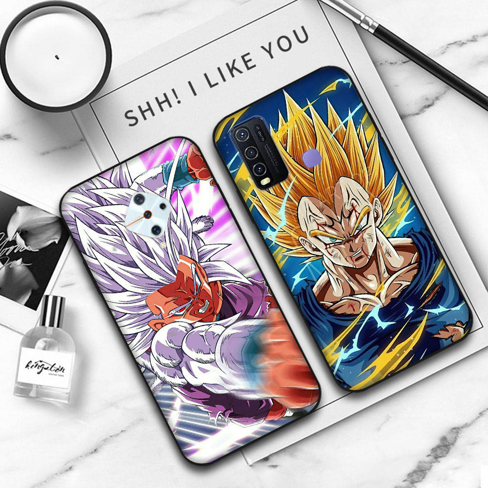 JW64 Dragon Ball Vegeta Black Soft Case für iPhone 16 15 Plus 14 13 Pro 8 SE XR XS Max P30 Nova 5T Y5P Y6 Y7 Y8P Y9 Realme C30 C33 C31 VIVO Y36 V27