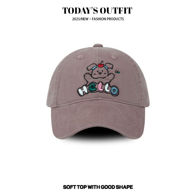 Versatile Baseball Cap Japanese Apple Dog Baseball Cap Women Spring and Summer Korean Version Cartoon Versatile Duck