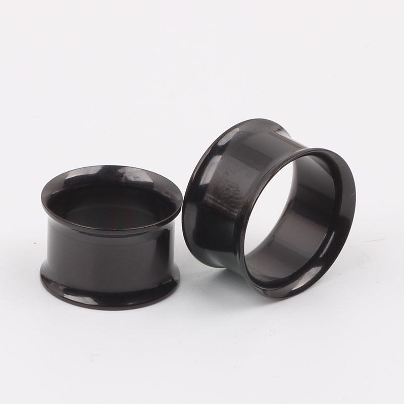 Electroplated Black Titanium Steel Ear Expanders, 5-25mm