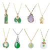 Fashion Jade Pendant Jewelry Vintage Pendant Necklace with 18K Stainless Steel Chain for Women