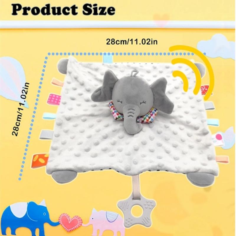 Elephant Baby Comforter Blanket Soft Appease Towel Baby Rattle Animals Toys Soothe Reassure Sleeping Towel Lathe HangingToddler