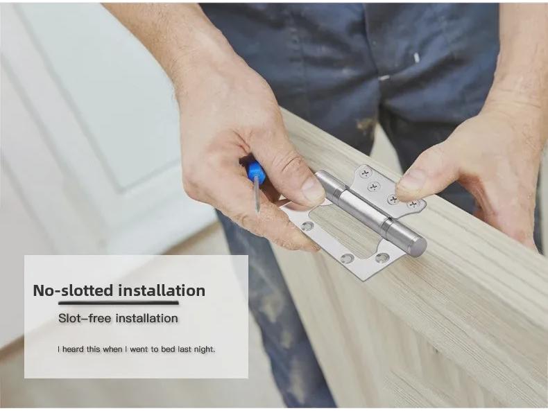 Haoti 4-Inch Stainless Steel Mother-and-Child Hinge for Wooden Doors