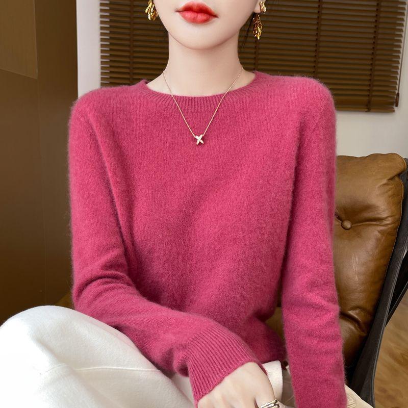 New autumn and winter crew neck knitted sweater women's loose short bottoming sweater pullover versatile knitted sweater