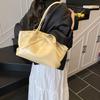 Color Solid Simple Bow Decoration Pleated Design Women Casual Shoulder Bag Tote