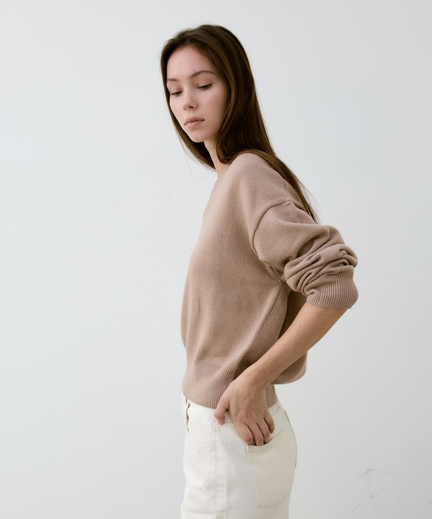 ANTOME Ciel V-Neck Knit (Beige)