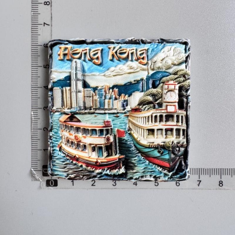 Kühlschrankmagnete Victoria Harbour Hongkong China Touristisches Souvenir Kühlschrankaufkleber