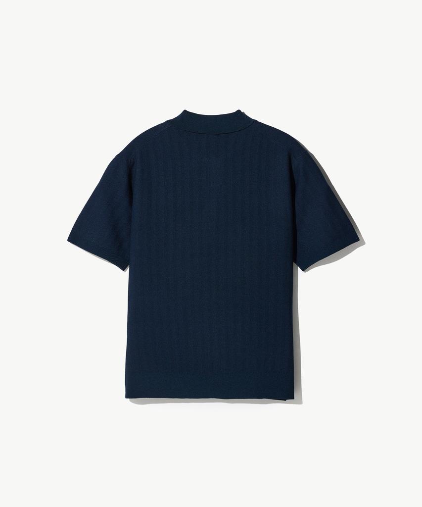 STCO Wavy Collar Knit Navy (Semi-Oversized Fit)_Sktwb55Nsn