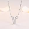 Personalized Initial Pendant Necklace Copper Plated White Gold Letter Charm Women Fashion OL Style